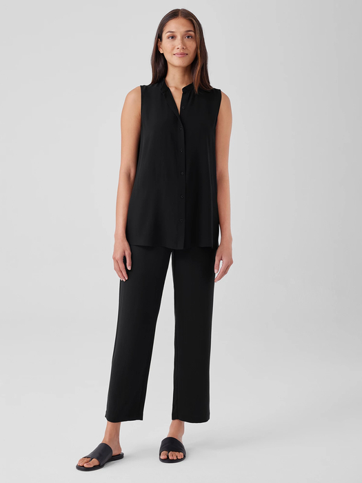 Silk Georgette Crepe Straight Pant - Eileen Fisher Outlet