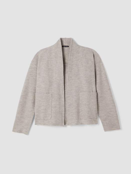 Lightweight Boiled Wool High Collar Jacket in Regenerative Wool - Eileen Fisher Outlet