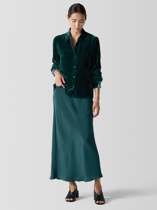 Silk Double Crepe Bias Skirt - Eileen Fisher Outlet