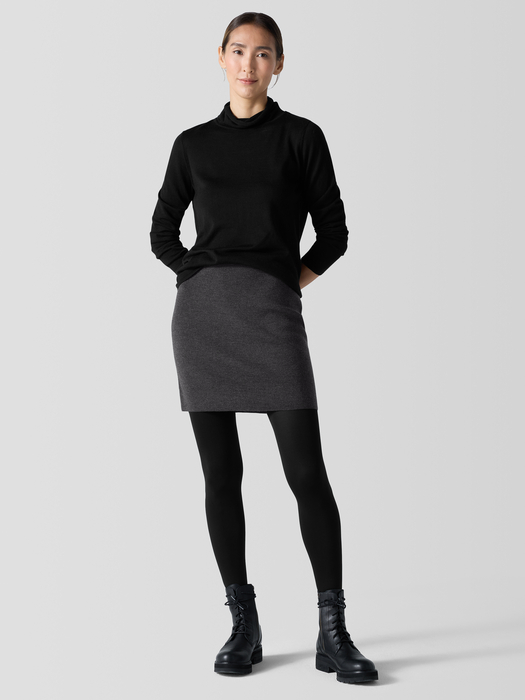 Merino Mini Skirt in Regenerative Wool - Eileen Fisher Outlet