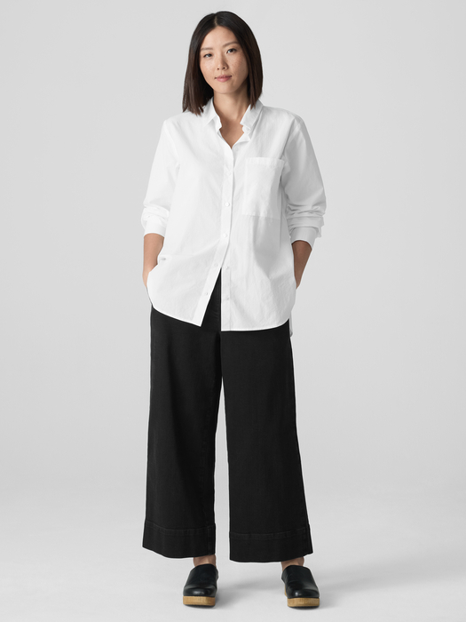 Cotton Stretch Denim Wide-Leg Jean - Eileen Fisher Outlet