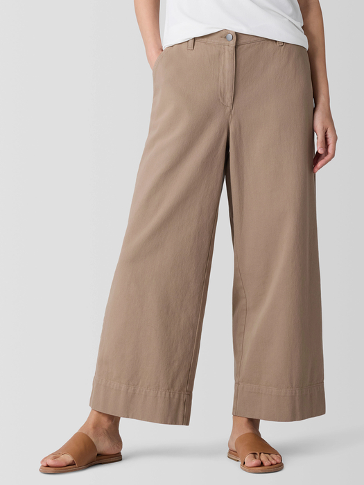 Garment-Dyed Utility Cotton Wide-Leg Pant - Eileen Fisher Outlet