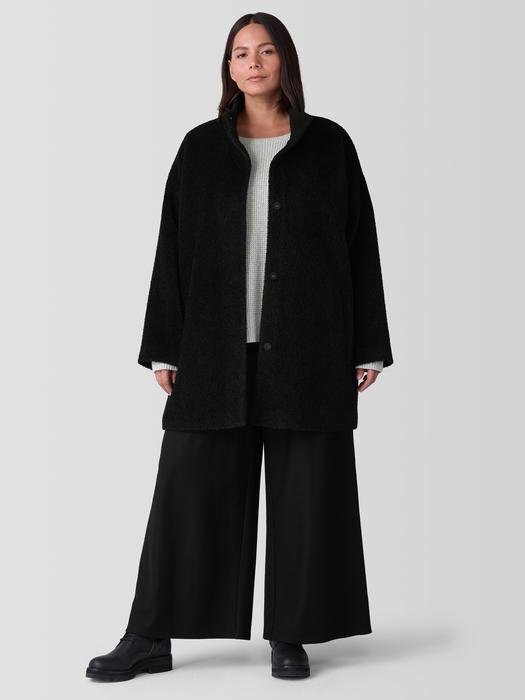Fine Wool AlpacaStand Collar Coat - Eileen Fisher Outlet