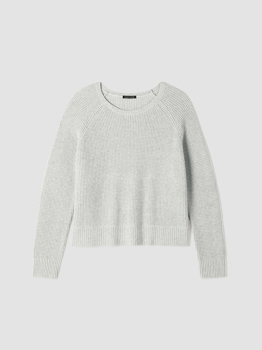 Cotton and Recycled Cashmere Thermal Crew Neck Top - Eileen Fisher Outlet