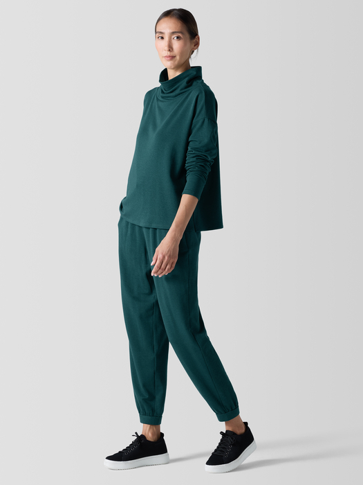 Cozy Brushed Terry Hug Funnel Neck Top - Eileen Fisher Outlet