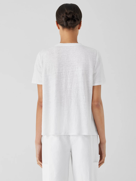Organic Linen Jersey Crew Neck Tee - Eileen Fisher Outlet
