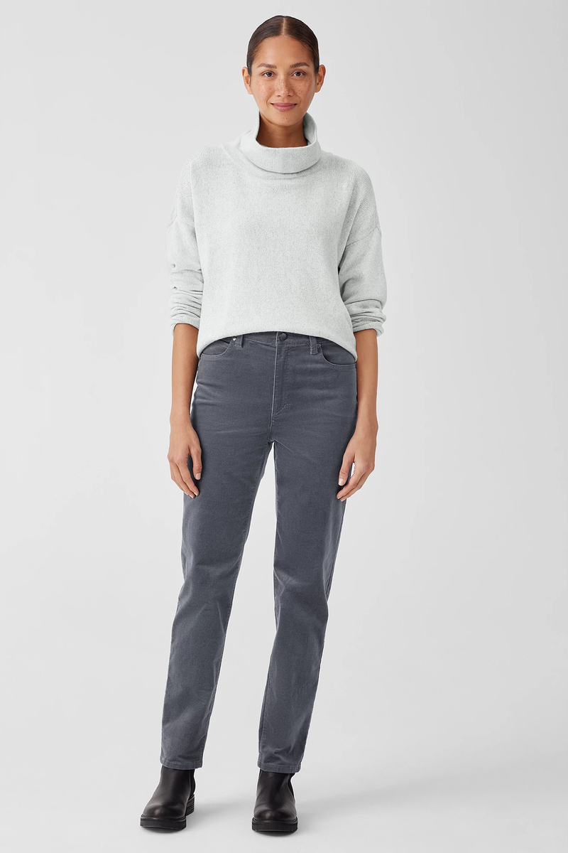 Organic Cotton Slub V-Neck Top - Eileen Fisher Outlet