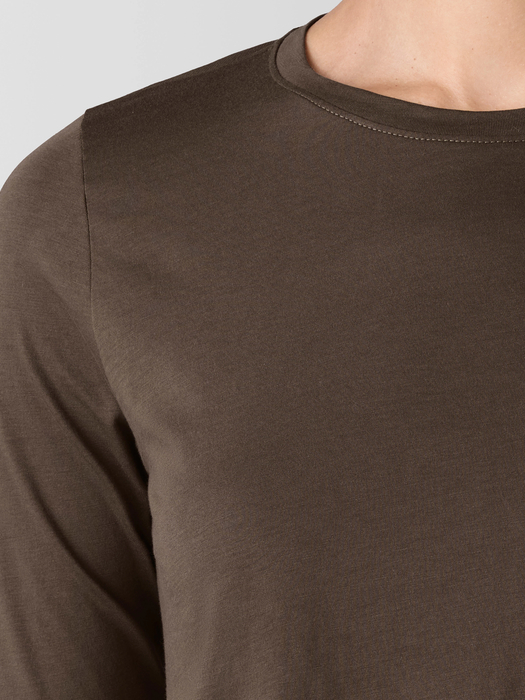 Organic Pima Cotton Jersey Long-Sleeve Tee - Eileen Fisher Outlet