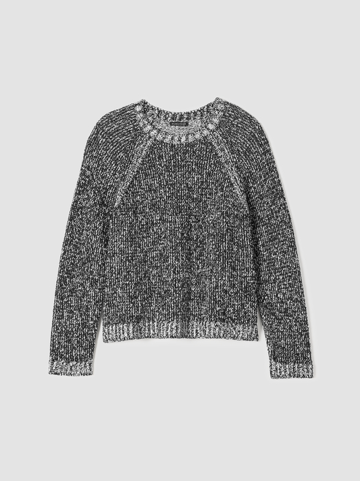 Peruvian Organic Cotton Boucle Crew Neck Top - Eileen Fisher Outlet