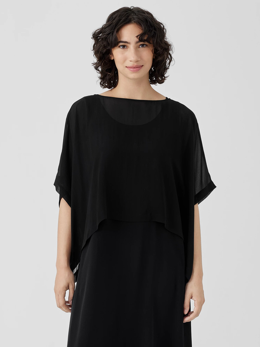 Sheer Silk Georgette Poncho - Eileen Fisher Outlet