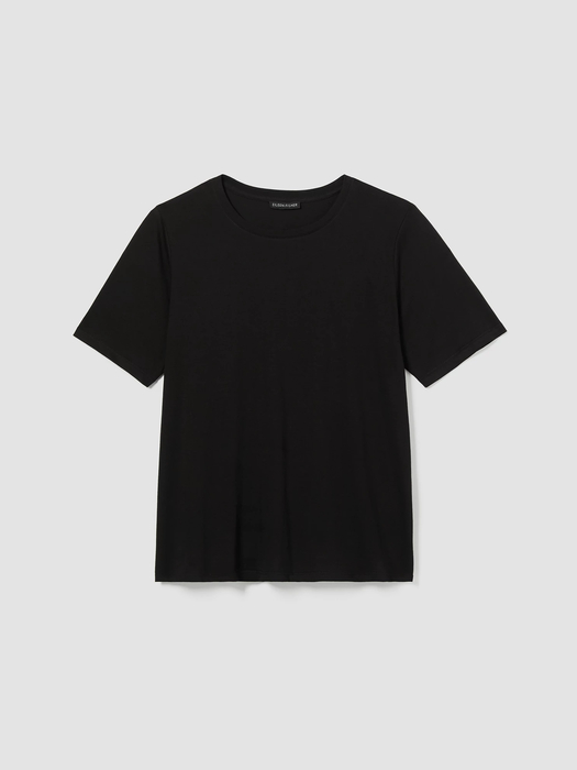 Organic Pima Cotton Jersey Round Neck Tee - Eileen Fisher Outlet