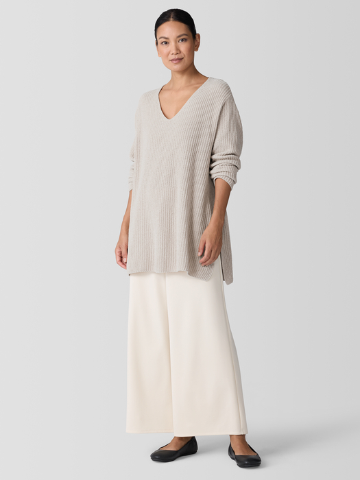 Organic Cotton Chenille V-Neck Top - Eileen Fisher Outlet