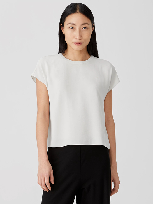 Silk Georgette Crepe Square Top - Eileen Fisher Outlet