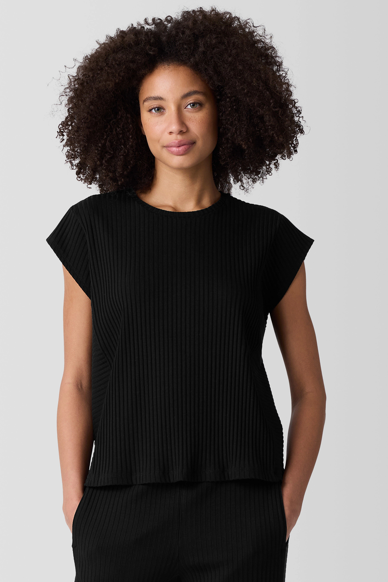 Textured Stretch Rib Lantern Pant - Eileen Fisher Outlet