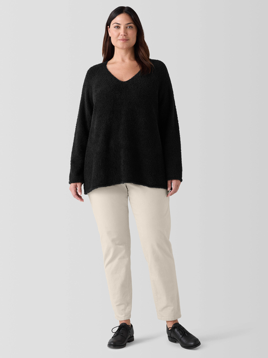 Organic Cotton Eyelash V-Neck Top - Eileen Fisher Outlet