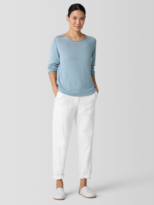 Peruvian Cotton BlendCrew Neck Top - Eileen Fisher Outlet