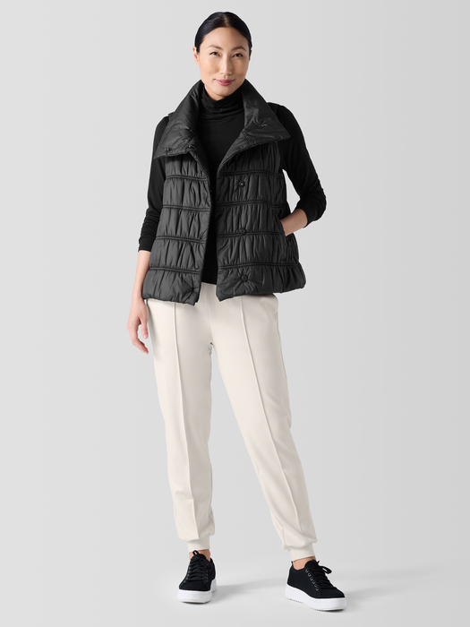 Eggshell Recycled Nylon Stand Collar Vest - Eileen Fisher Outlet