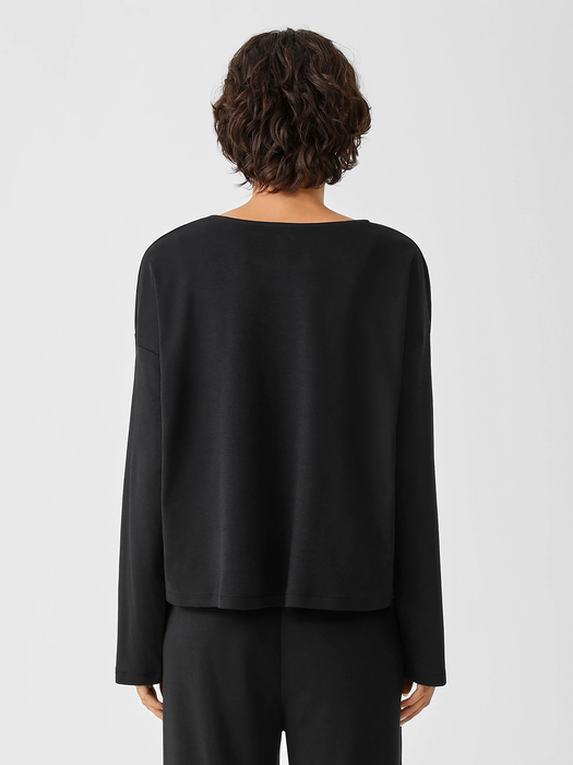 Cozy Organic Cotton Interlock Box-Top - Eileen Fisher Outlet