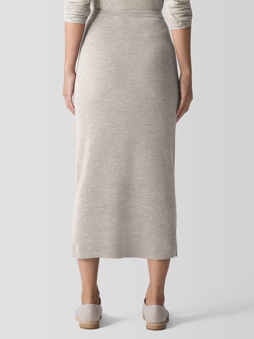 Merino Rib Pencil Skirt in Regenerative Wool - Eileen Fisher Outlet