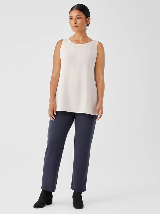Silk Georgette Crepe Ballet Neck Tank - Eileen Fisher Outlet
