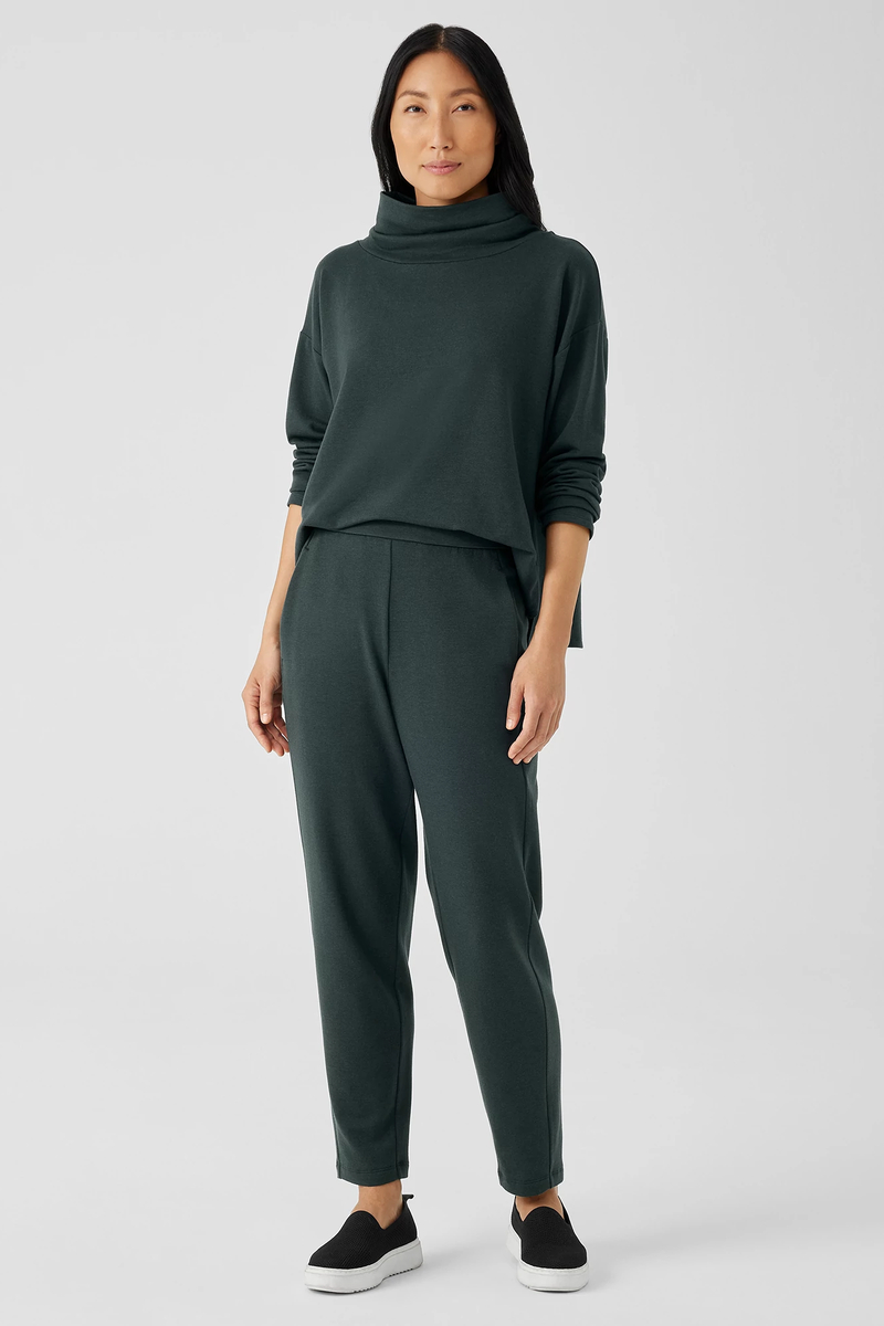 Cozy Brushed Terry Hug Funnel Neck Top - Eileen Fisher Outlet