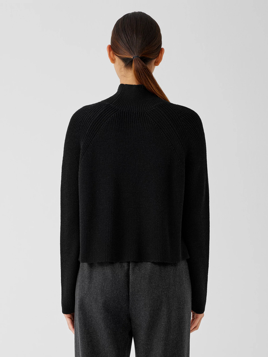 Merino Cropped Turtleneck Top in RegenerativeWool - Eileen Fisher Outlet