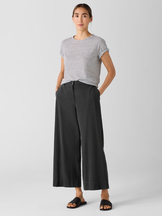 Garment-Dyed Utility Cotton Wide-Leg Pant - Eileen Fisher Outlet