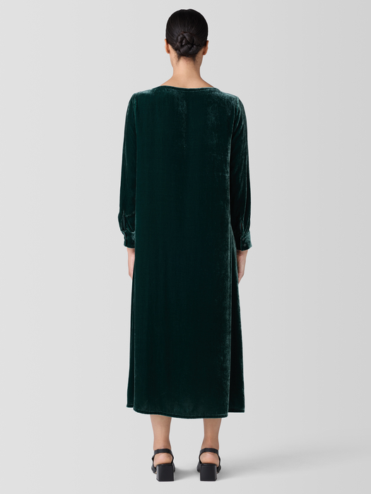 Velvet Bateau Neck Dress - Eileen Fisher Outlet