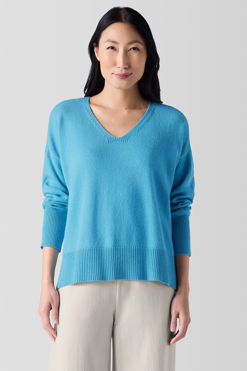 Cotton and Recycled Cashmere Gloves - Eileen Fisher Outlet