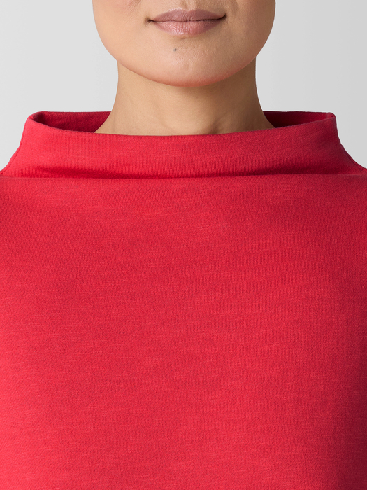 Garment-Dyed Terry Funnel Neck Top - Eileen Fisher Outlet