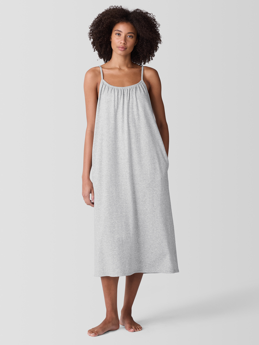 Mélange Organic Cotton Interlock Cami Sleep Dress - Eileen Fisher Outlet