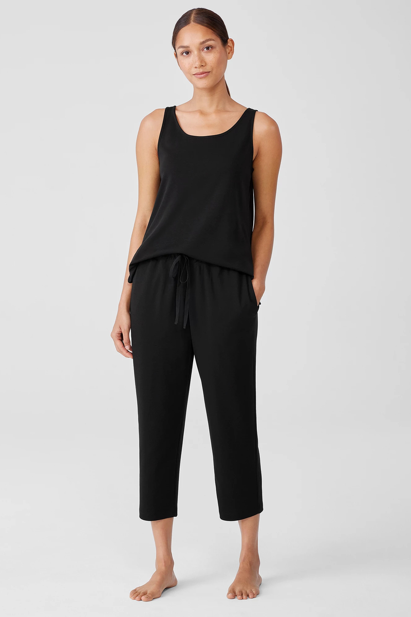 Organic Cotton Interlock Scoop Neck Sleep Tank - Eileen Fisher Outlet