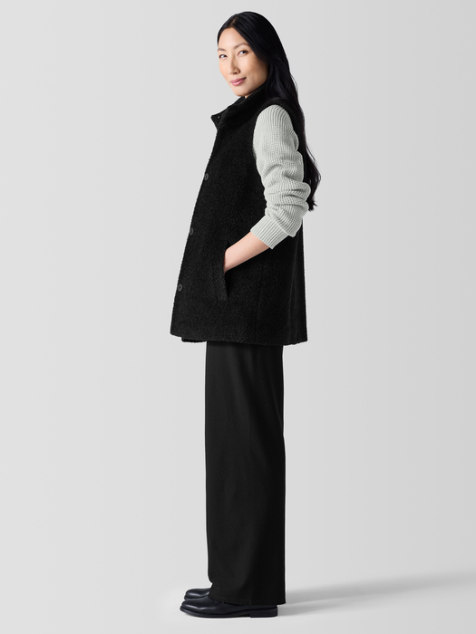 Fine Wool Alpaca Stand Collar Vest - Eileen Fisher Outlet