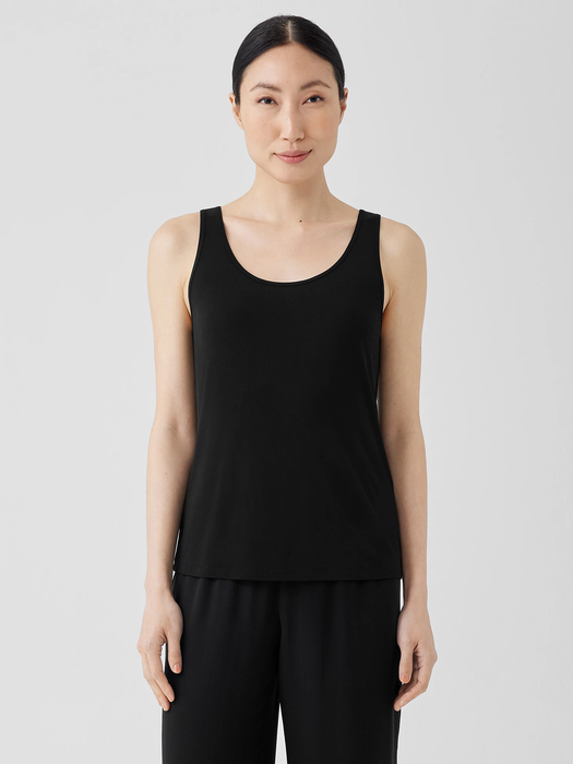 Stretch Silk Jersey Scoop Neck Tank - Eileen Fisher Outlet