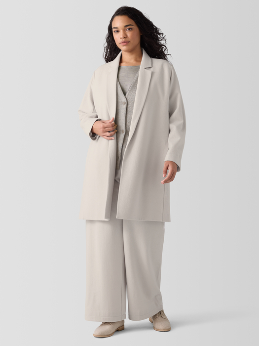 Felted Wool Jersey Long Blazer in Regenerative Wool - Eileen Fisher Outlet