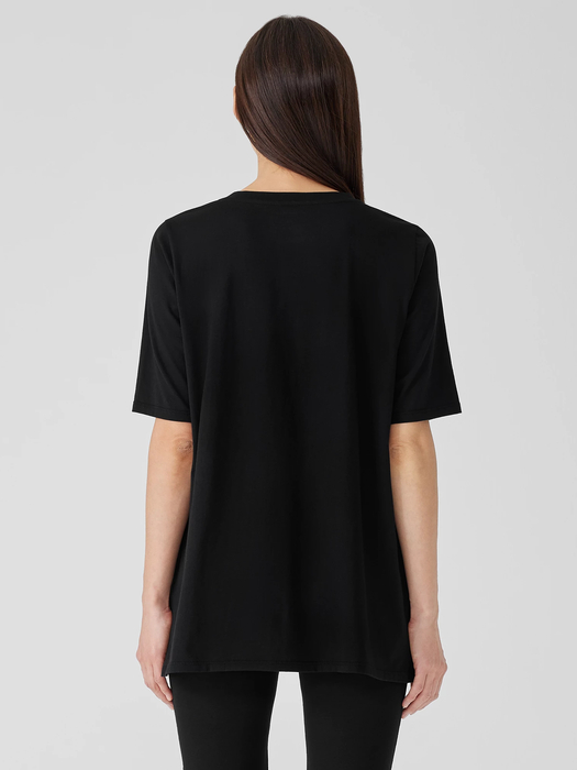 Organic Pima Cotton Jersey Long Tee - Eileen Fisher Outlet