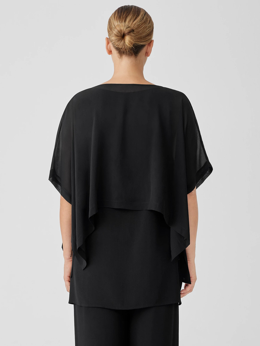 Sheer Silk Georgette Poncho - Eileen Fisher Outlet