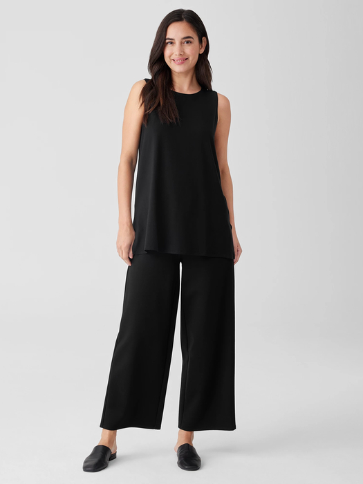 Stretch Jersey Knit Crew Neck Long Tank - Eileen Fisher Outlet