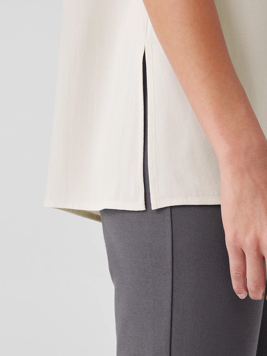 Silk Georgette Crepe Ballet Neck Tank - Eileen Fisher Outlet