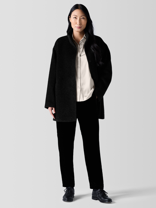 Fine Wool AlpacaStand Collar Coat - Eileen Fisher Outlet