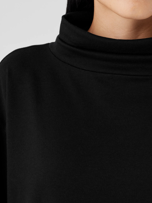 Cozy Brushed Terry Hug Funnel Neck Long Top - Eileen Fisher Outlet