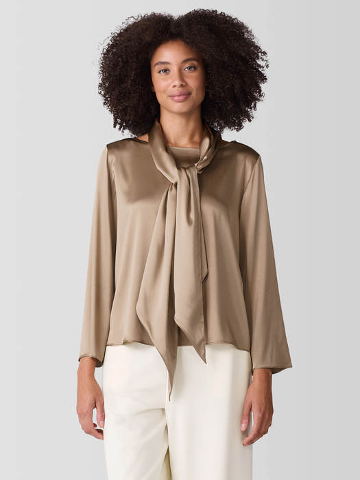 Stretch Silk Charmeuse Scarf - Eileen Fisher Outlet