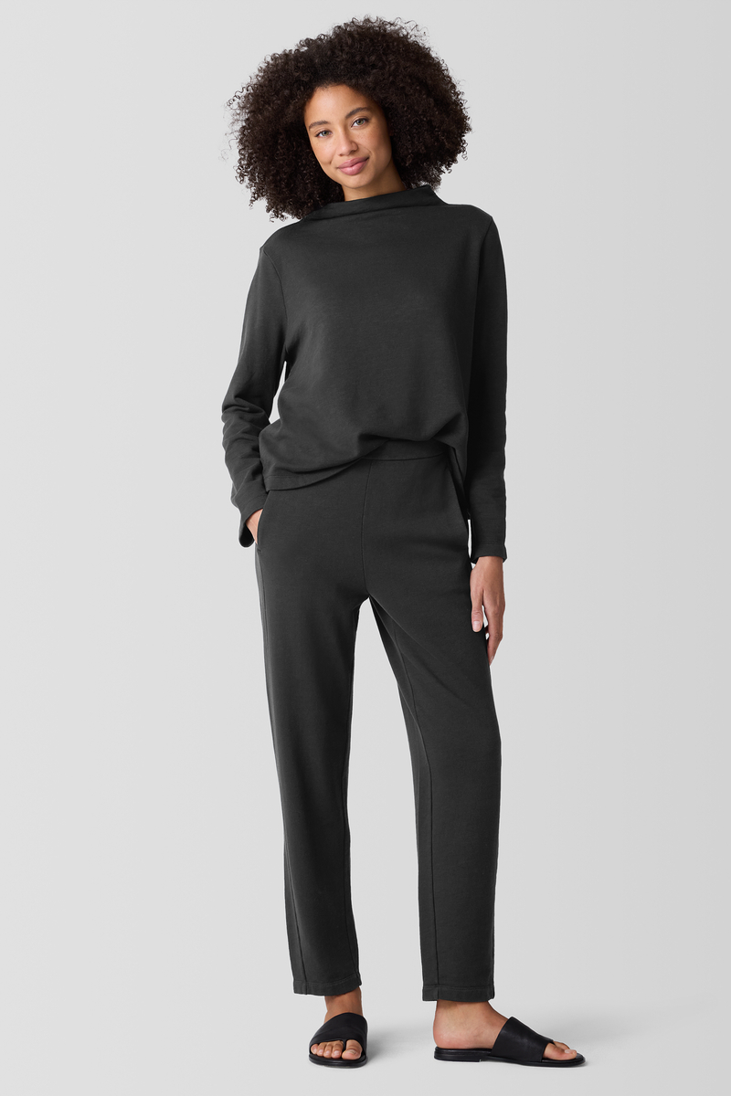 Garment-Dyed Terry Funnel Neck Top - Eileen Fisher Outlet