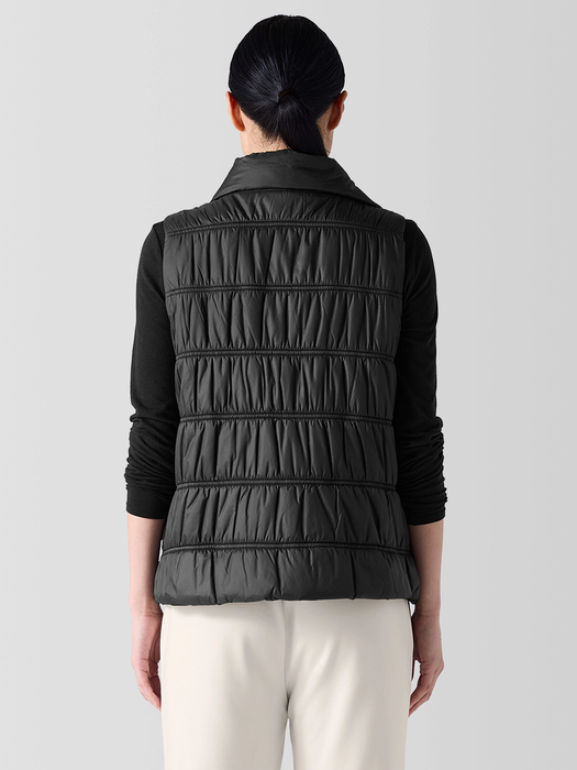 Eggshell Recycled Nylon Stand Collar Vest - Eileen Fisher Outlet
