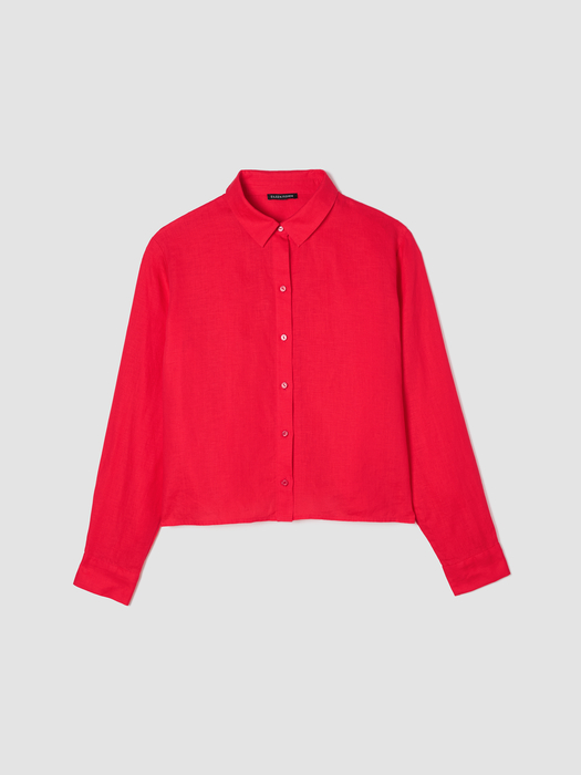 Organic Handkerchief LinenClassic Collar Short Shirt - Eileen Fisher Outlet