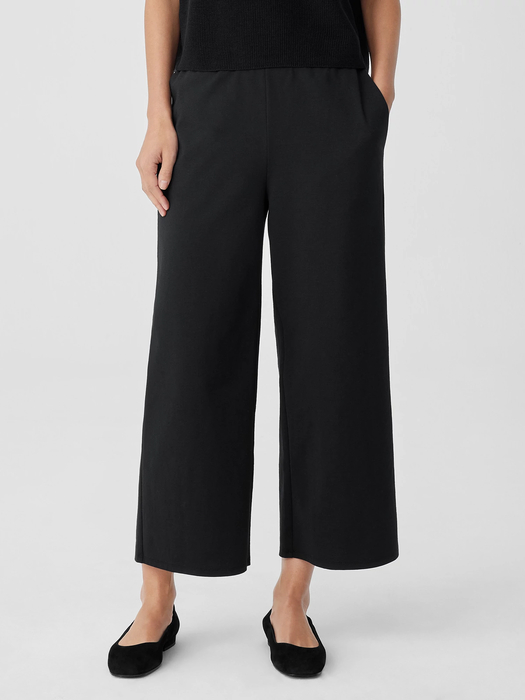 Cotton Blend Ponte Wide-Leg Pant - Eileen Fisher Outlet
