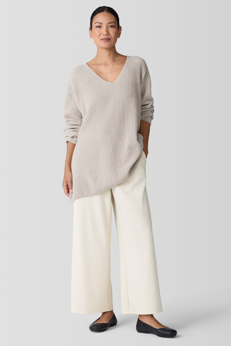 Mélange Fine Organic Cotton JerseyLong-Sleeve Tee - Eileen Fisher Outlet
