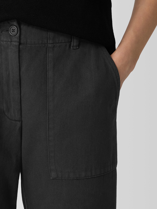Garment-Dyed Utility Cotton Tapered Pant - Eileen Fisher Outlet