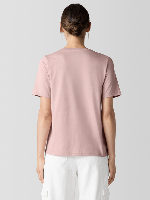 Organic Pima Cotton JerseyRound Neck Tee - Eileen Fisher Outlet