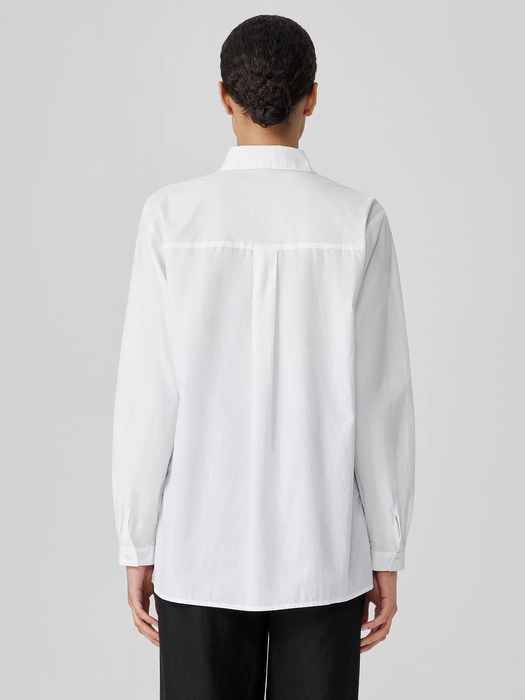 Washed Organic Cotton Poplin Classic Collar Shirt - Eileen Fisher Outlet